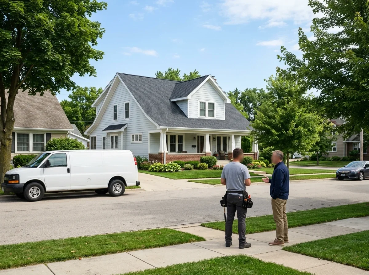Asphalt shingle roof on a single-family home