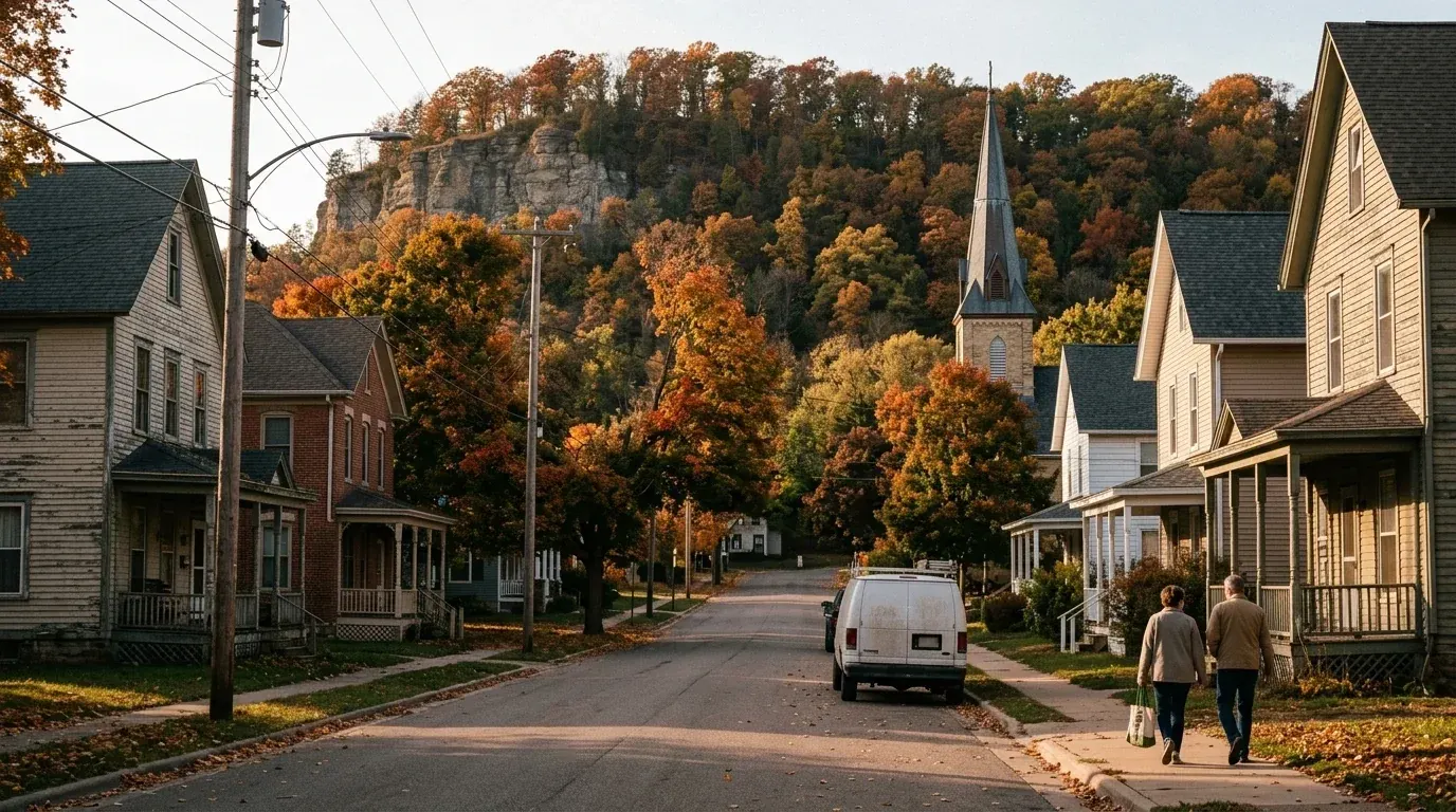 A residential street in Wisconsin’s Driftless & West region