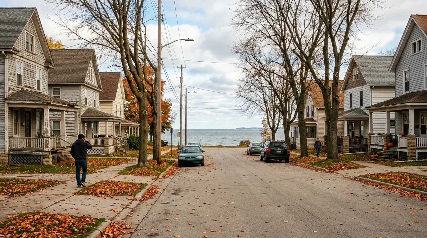 A residential street in Wisconsin’s Northeast & Lakeshore region