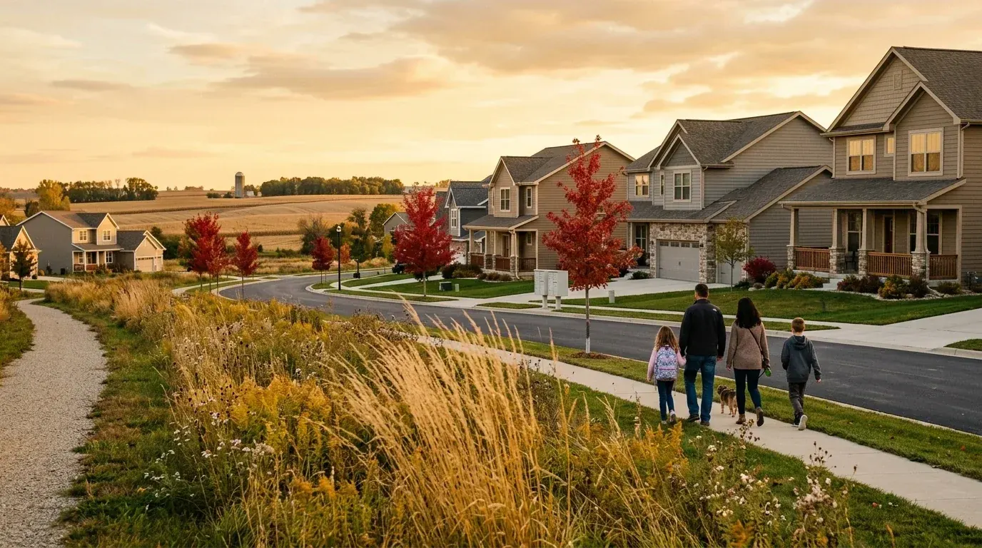 A residential street in Wisconsin’s South Central region